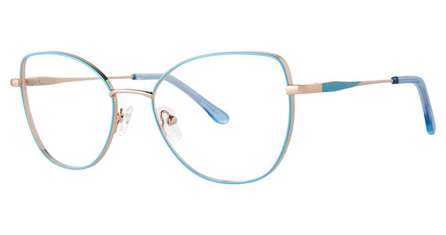Genevieve Boutique Eyeglasses IMPECCABLE Sky Blue/Rose Gold