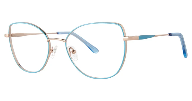 Genevieve Boutique Eyeglasses IMPECCABLE Sky Blue/Rose Gold