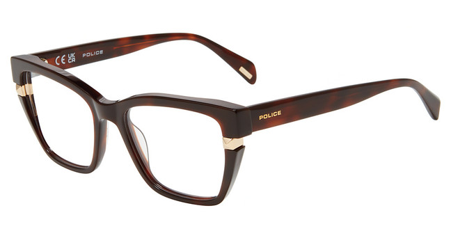 Police Eyeglasses VPLN52M Shiny Dark Havana 0752