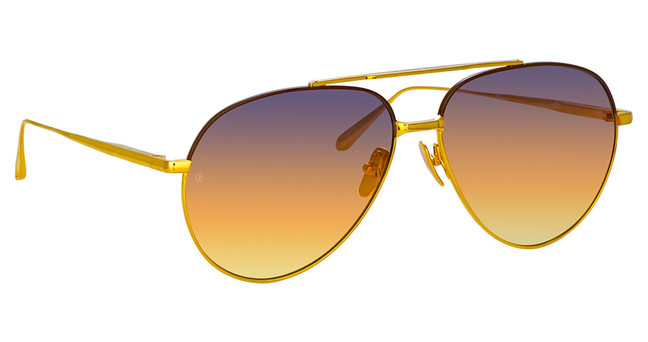 Linda Farrow Eyeglasses LFL1421SAN MARCELO YLLW GLD/ CHCLTE SUNSET GRAD/007