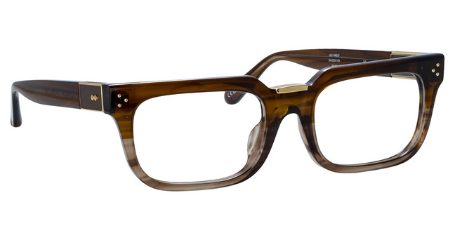 Linda Farrow Eyeglasses LFL1482 YOAN CRML HRN/ LGHT GLD/ BRWN/002