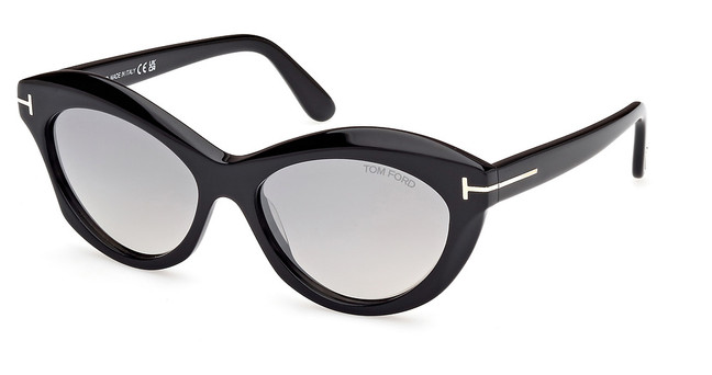 Tom Ford Eyeglasses FT1111 shiny black / smoke mirror/01C