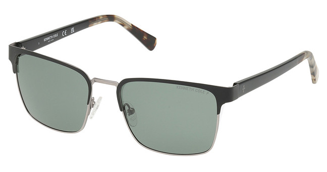 Kenneth Cole New York Eyeglasses KC00055 matte black / green polarized/02R
