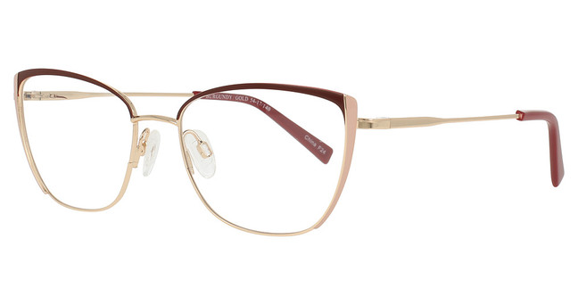 Continental Optical Imports Eyeglasses Lady Danielle 88 Burgundy/Gold