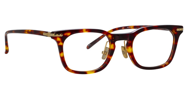 Linda Farrow Eyeglasses LF90LB HAWKIN DARK T-SHELL/ LIGHT GOLD/002
