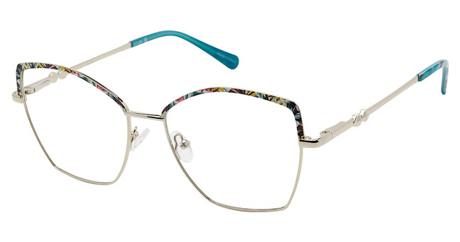 Nicole Miller Eyeglasses CATALANS PALM PRINT/GOLD/C01