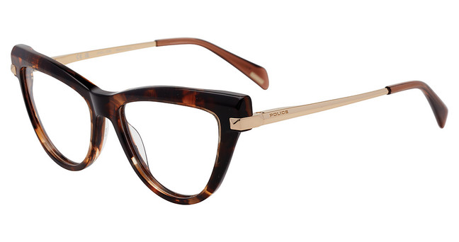 Police Eyeglasses VPLP49M Shiny Light Havana 02AD