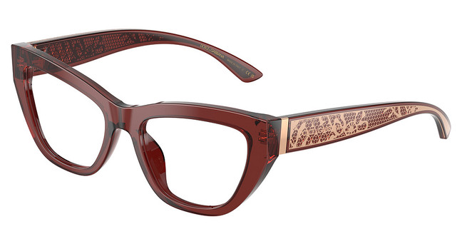 DOLCE & GABBANA Eyeglasses DG3412 TRANSPARENT BORDEAUX/3045