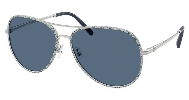 Tory Burch Eyeglasses TY6114 SILVER/BLUE MONOGRAM WRA/32744L