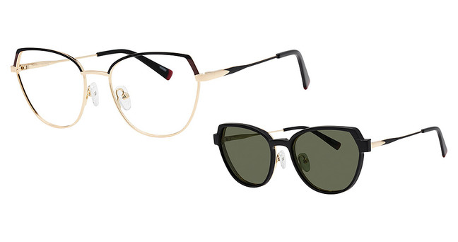 AirMag Eyeglasses AIRMAG A6382 Matte Black Burgundy/Gold/C1