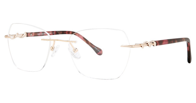 Times Square Eyeglasses ELEGANT 7 BURGUNDY/PINK