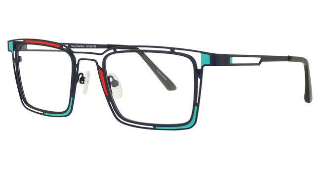Encore Vision Eyeglasses RN605 Navy/Teal/Red