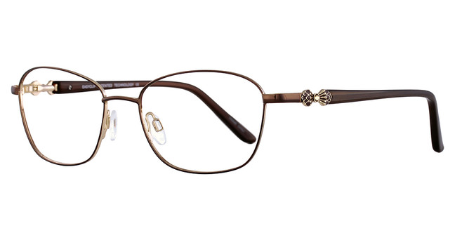 Easyclip Eyeglasses EC362 Shn Dark Brown & Gold/10