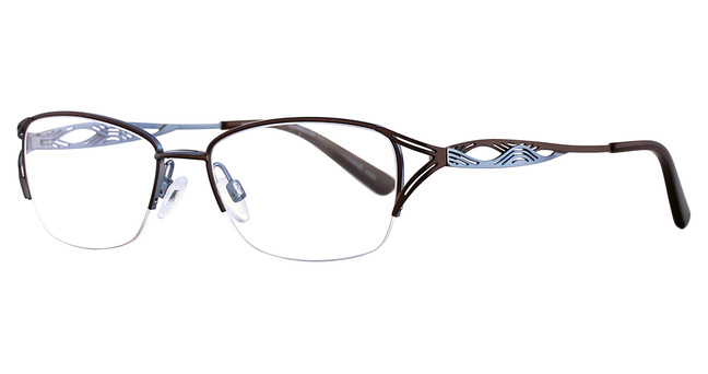 Easyclip Eyeglasses EC363 Stn Drk Brwn&Light Blue/10