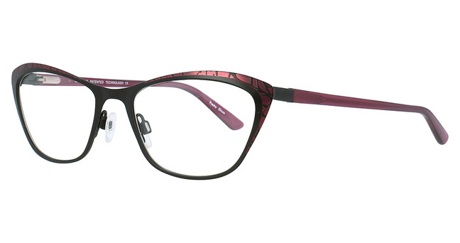 Easyclip Eyeglasses EC456 Satin Black & Dark Pink/90