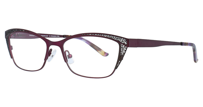 Easyclip Eyeglasses EC458 Plum & Dark Brown/80