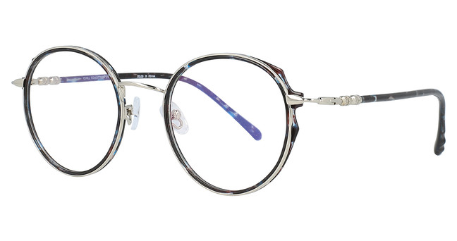 iChill Eyeglasses C7020 Dark Blue Marbled & Silver/50
