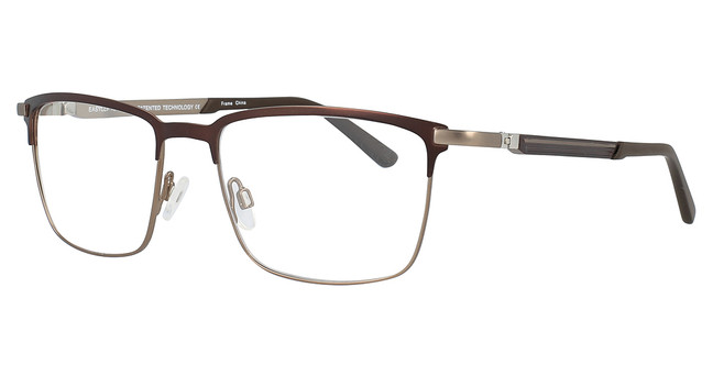 Easyclip Eyeglasses EC496 Matt Dark Brown & Gold/10