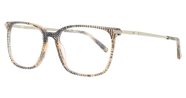Easyclip Eyeglasses EC520 Brown & Grey & Crystal Marbled/Shiny Steel/10