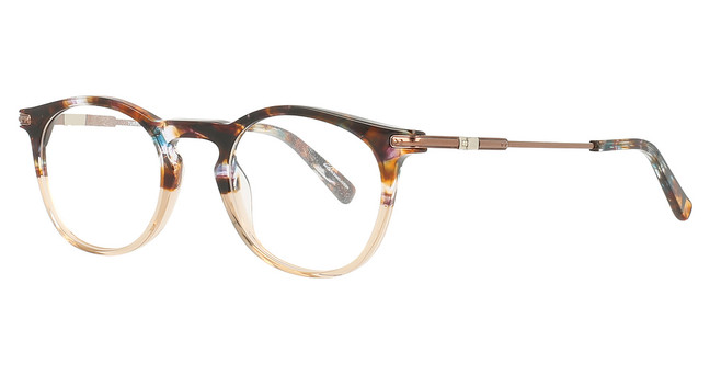 Easyclip Eyeglasses EC536 Brown & Blue Marbled & Crystal Light Brown / Satin Brown/10