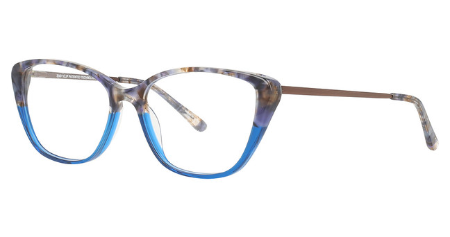 Easyclip Eyeglasses EC552 Blue & Brown Marbled & Dark Turquoise / Satin Brown/50