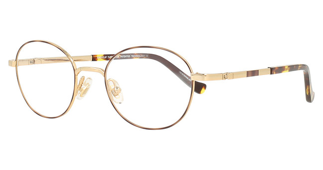 Easyclip Eyeglasses EC543 Demi Brown & Shiny Gold/10