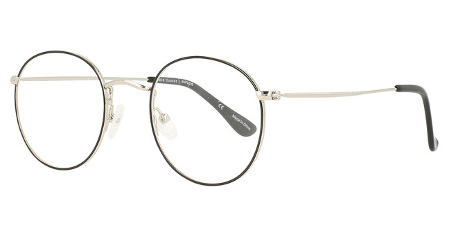 Adin Thomas Eyeglasses AT-482 Black/Chrome/1