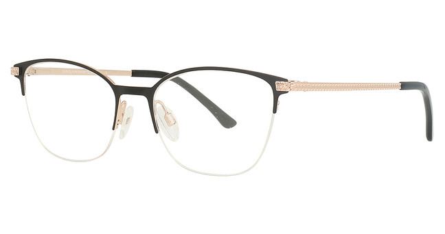 Easyclip Eyeglasses EC605 Satin Black & Pink Gold/ Black & Pink Gold/90