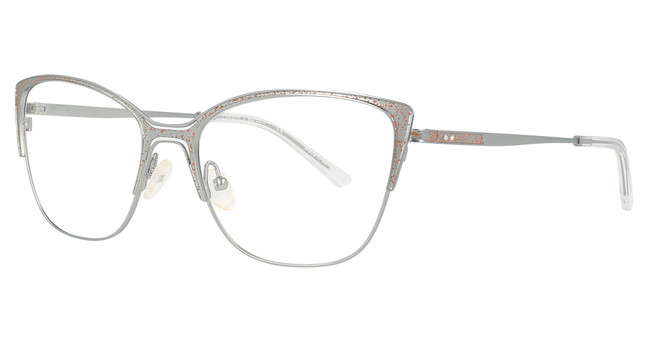 Cote d Azur Eyeglasses CDA-374 Silver / Terracotta/3