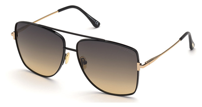 Tom Ford Eyeglasses FT0838 shiny black / gradient smoke/01B