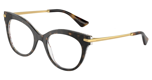 DOLCE & GABBANA DG3392 HAVANA ON WHITE BARROW/3217