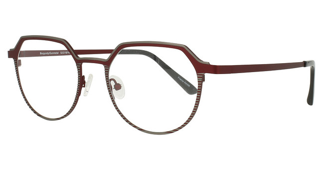 Encore Vision Eyeglasses FN815 B Burgundy/Gunmetal