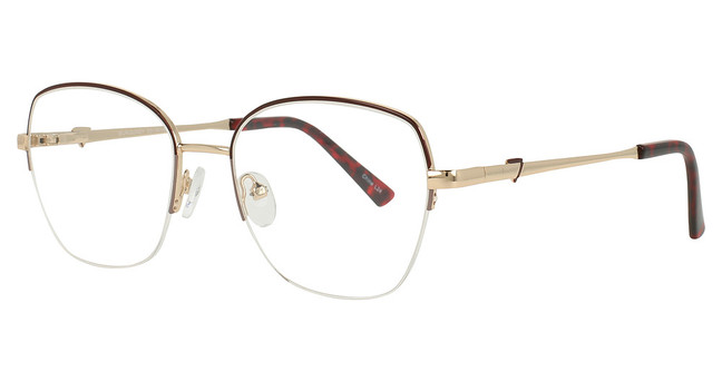 Continental Optical Imports Eyeglasses Exclusive 268 Burgundy/Gold