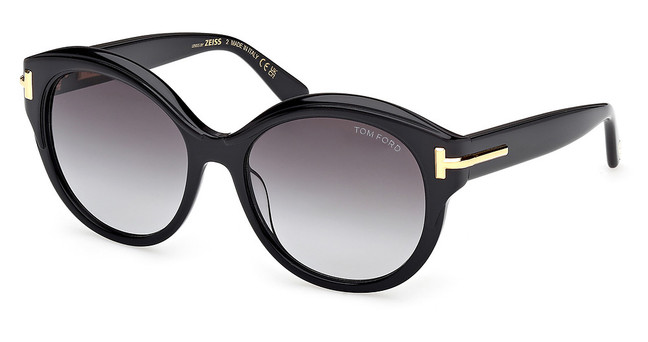 Tom Ford Eyeglasses FT1251 shiny black / gradient smoke/01B