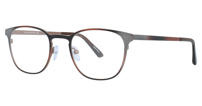 iChill Eyeglasses C7002 Shiny Brown Marbled & Silver & Light Brown/10