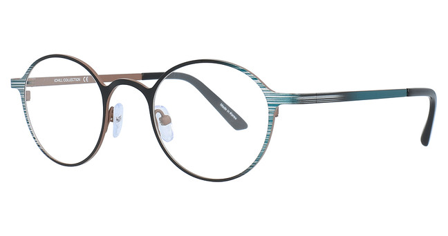 iChill Eyeglasses C7001 Shiny Dark Aqua & Grey & Black & Light Brown/60
