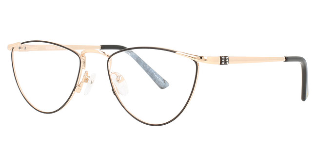 Scott & Zelda Eyeglasses 7444 SATIN BLACK/GOLD