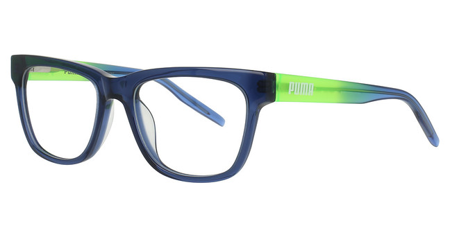 Puma Eyeglasses PJ0044O BLUE-GREEN-TRANSPARENT/004