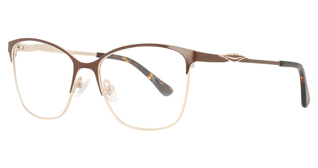 Optimate Eyeglasses A1035 Gold with Brown On Rim/GLD/BRN