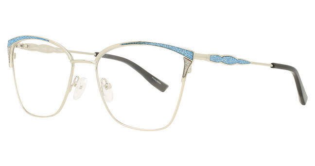 Joan Collins Eyeglasses 9886 Silver/Blue