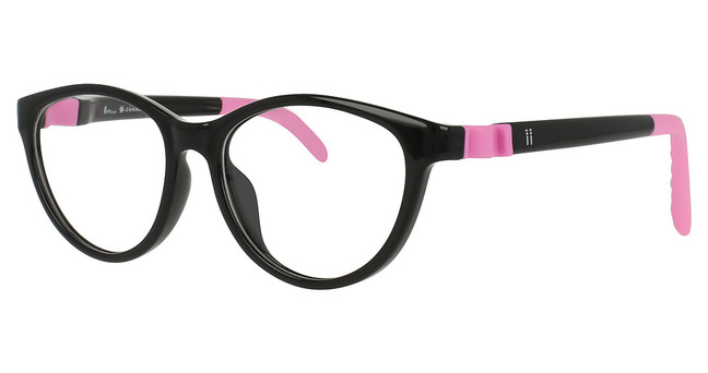 Indii Kids Eyeglasses IN56-JUMP SHINY BLACK/BUBBLEGUM PINK/C3