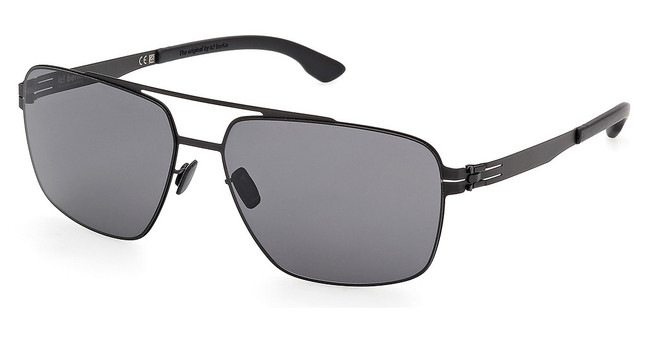 ic! berlin Eyeglasses IC0065 matte black / smoke polarized/02D