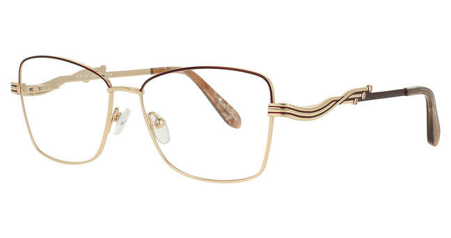 Elegante Eyeglasses EL60 Chocolate/Gold/6