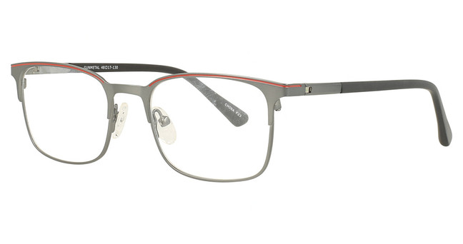Continental Optical Imports Eyeglasses Fregossi Kids 336 Gunmetal/Red
