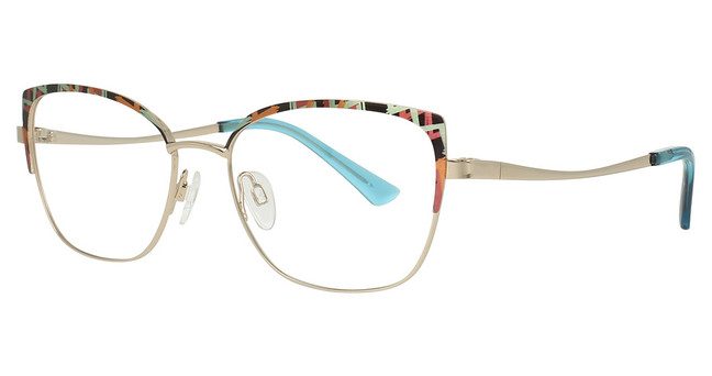 Takumi Eyeglasses TK1297 Soft Gold & Teal Pattern/10