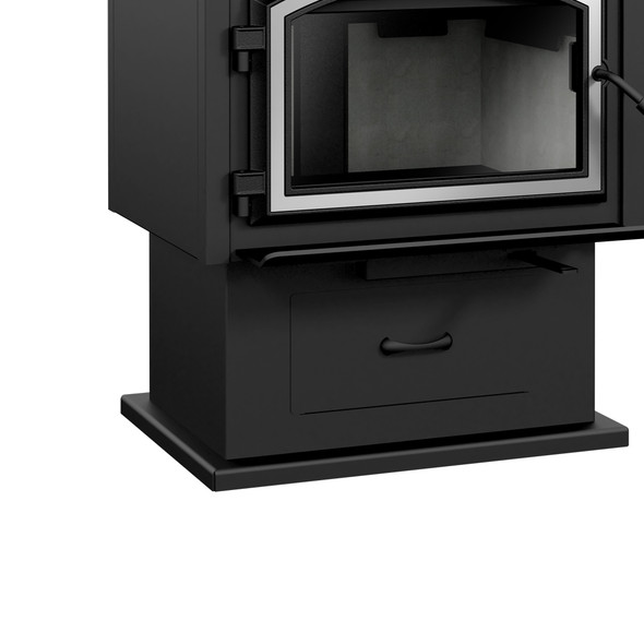 Empire Stove Gateway 1700 Wood Burning Stove, Pedestal with Ash Pan, Black - WP1BL Hide Discount Fireplace Outlet