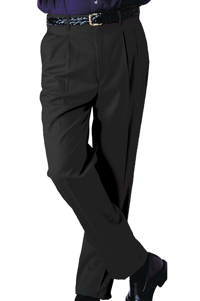 Ladies flat front poly cotton cargo work pants in black