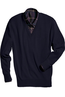 Navy Blue Value V-Neck Sweater - Available in Unisex Sizes XS-5XL- Item # 750-265