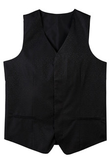 Men's Paisley Brocade Vest in Black - Available in Men's Sizes S-5XL- Item # 750-4491