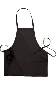 Black Three Pocket Restaurant Quality Bib Apron with Adjustable Neck Strap - 28" W x 24" L - Item # 750-9002